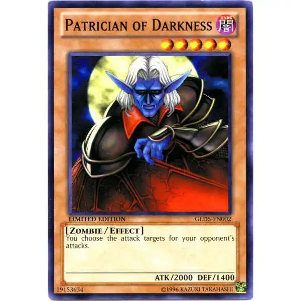 YuGiOh Gold Series 5: Haunted Mine Common Patrician of Darkness GLD5-EN002