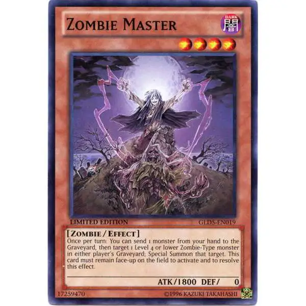 YuGiOh Gold Series 5: Haunted Mine Common Zombie Master GLD5-EN019