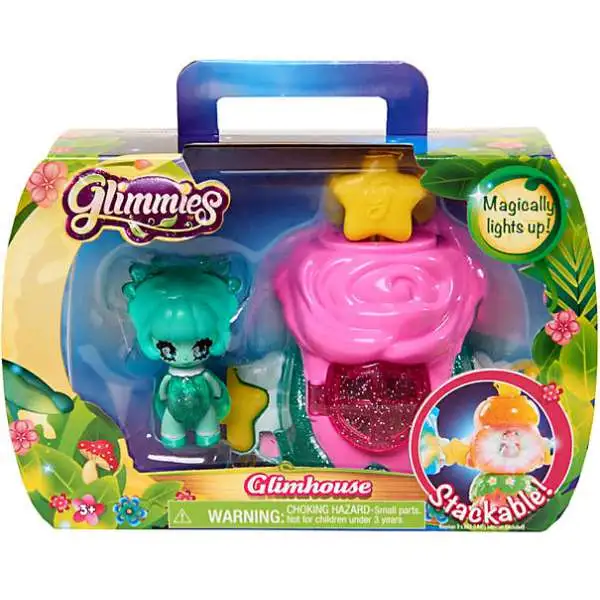 Glimmies Pink Glimhouse & Green Glimmie Figure Set