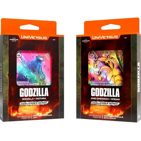 Universus CCG Challenger Series King Ghidorah & Rodan Vs. Godzilla & Mothra Set of Both Decks