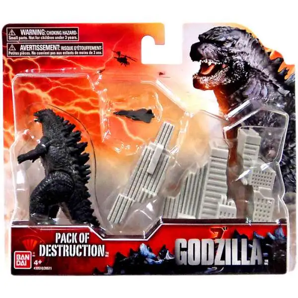 Godzilla 2014 Pack of Destruction Playset [Godzilla, RANDOM Color Buildings, Damaged Package]