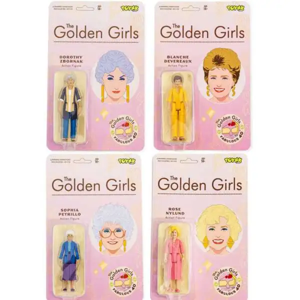 Golden Girls Retro Rose, Dorothy, Blanche & Sophia Set of 4 Action Figures