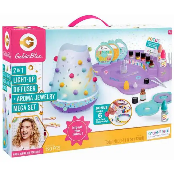 Goldie Blox 2-in-1 Light Up Diffuser & Aroma Jewelry Mega Set