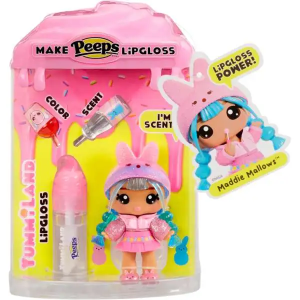Yummiland Make Lipgloss Easter Peeps MADDIE Mallows Doll [Pink, Scented!]