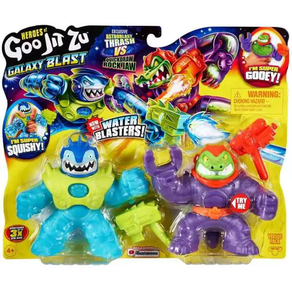 Heroes of Goo Jit Zu Galaxy Blast Astroblast Thrash vs Quickdraw Rock Jaw Action Figure 2-Pack [Damaged Package]