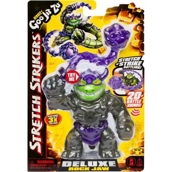 Heroes of Goo Jit Zu Stretch Strikers Rock Jaw DELUXE Hero Pack Action Figure [20+ Awesome Battle Sounds]