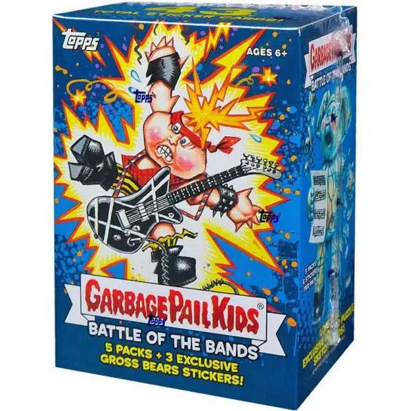 Garbage Pail Kids Topps 2017 Series 2 Battle of the Bands Trading Card Sticker BLASTER Box [5 Packs + 3 Exclusive Gross Bear Stickers]