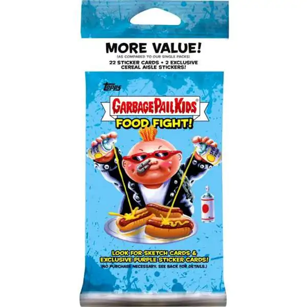 Garbage Pail Kids Topps 2021 Series 1 Food Fight Trading Card VALUE Pack [22 Sticker Cards + 2 Exclusive Cereal Aisle Stickers]