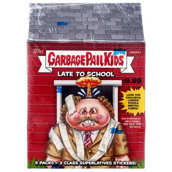 Garbage Pail Kids Topps 2020 Series 1 Late To School Trading Card Sticker BLASTER Box [5 Packs + 3 Class Superlative Stickers]