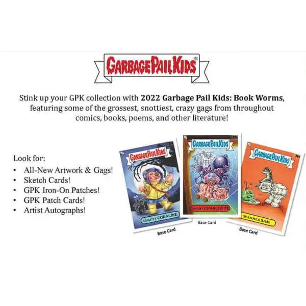 Garbage Pail Kids Topps 2022 Series 1 Book Worms Trading Card COLLECTOR Edition HOBBY Box [24 packs]