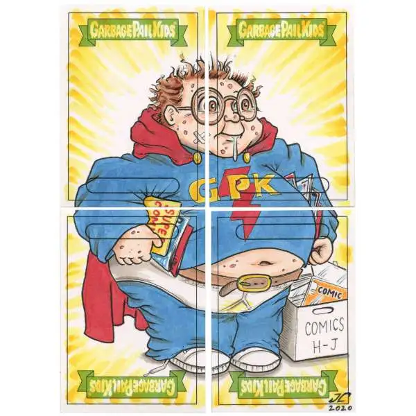 Garbage Pail Kids Topps Sketch Card NAT Nerd Set of 4 Trading Cards [Autographed by Jeff Cox]