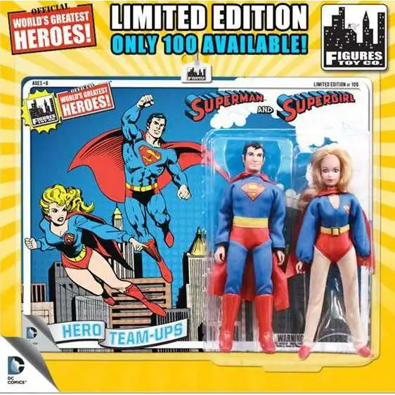 DC World's Greatest Super Heroes Retro Two-Pack Series 1 Superman & Supergirl Retro Action Figures [Blue Card]