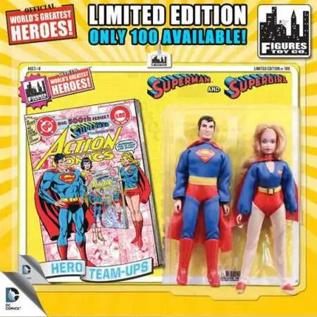 DC World's Greatest Super Heroes Retro Two-Pack Series 1 Superman & Supergirl Retro Action Figures [Yellow Card]