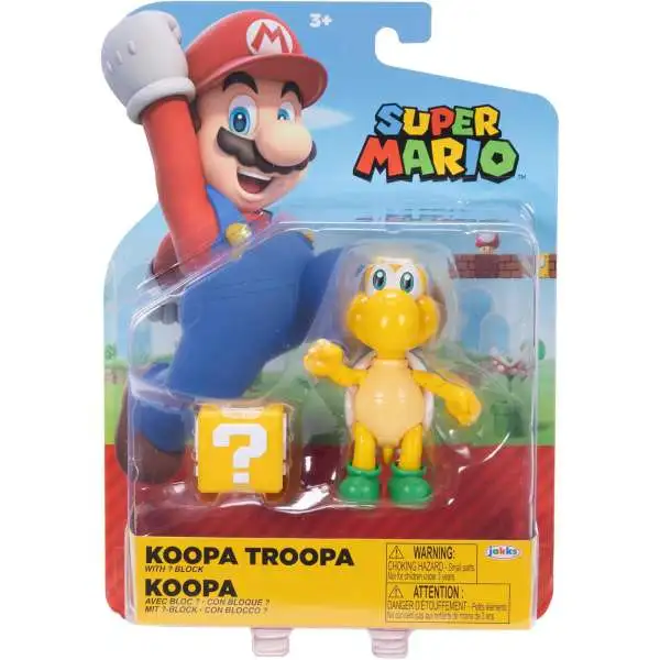 World of Nintendo Super Mario Koopa Troopa Action Figure [Yellow, with Question Block]
