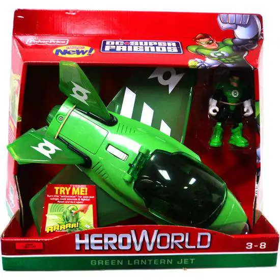 Fisher Price DC Super Friends Hero World Green Lantern Jet Action Figure Vehicle
