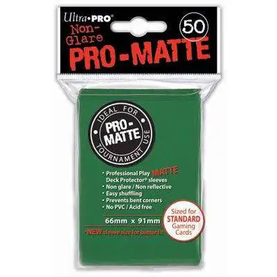 Ultra Pro Card Supplies Non-Glare Pro-Matte Green Standard Card Sleeves [50 Count]