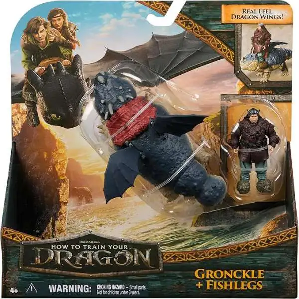 How to Train Your Dragon 2025 Movie Viking Duo Gronckle & Fishlegs Action Figure 2-Pack [Real Feel Dragon Wings!]
