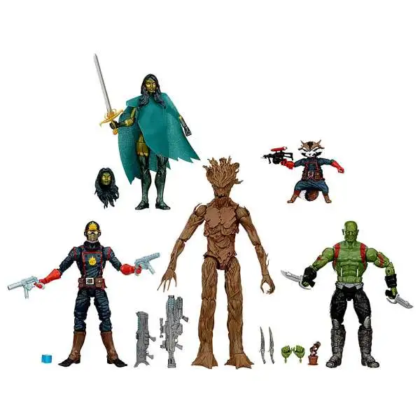 Marvel Legends Guardians of the Galaxy Comic Edition Exclusive Action Figure 5-Pack [Groot, Drax, Rocket, Star Lord, Gamora & Baby Groot]