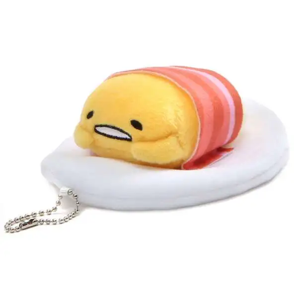 Sanrio Gudetama Plush Keychain [with Bacon]