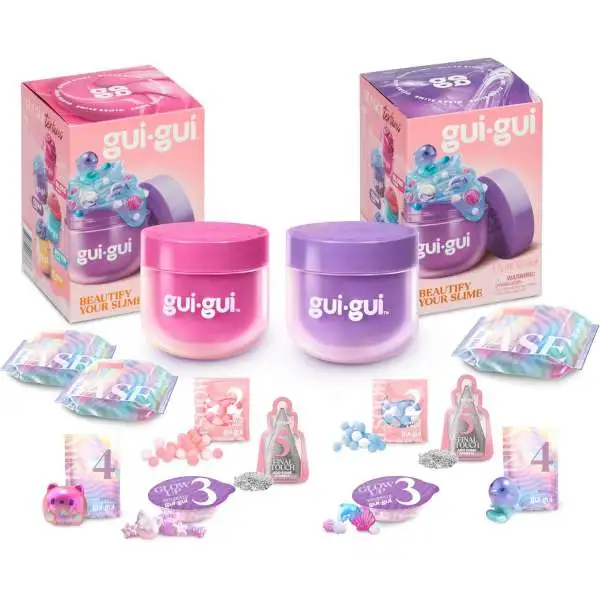Gui-Gui Slime PINK Gloss & PURPLE Clear Set of 2 Packs [The Most Beautiful Slime Ever!]