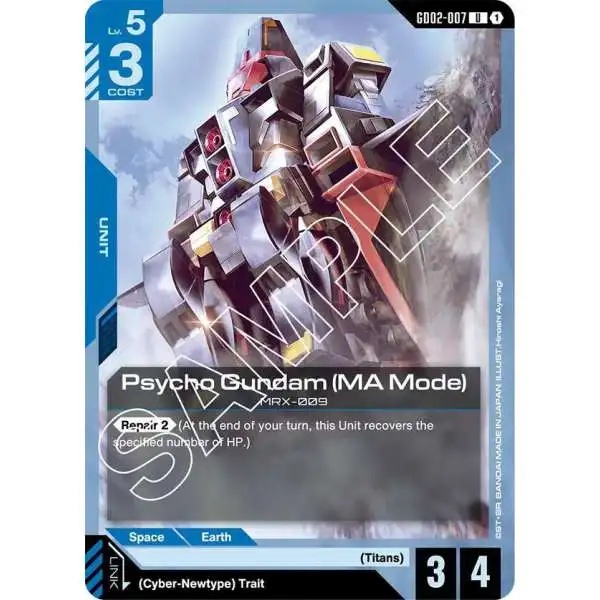 Trading Card Game Dual Impact Uncommon Psycho Gundam GD02-007 [MA Mode]