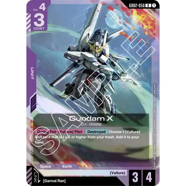 Trading Card Game Dual Impact Rare Gundam X GD02-056