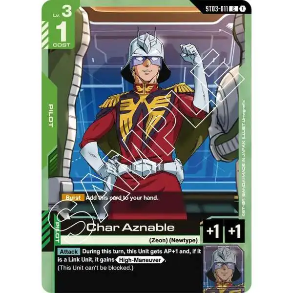 Gundam Trading Card Game Starter Deck 03: Zeon's Rush Common Char Aznable ST03-011