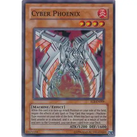 YuGiOh GX Trading Card Game Enemy of Justice Super Rare Cyber Phoenix EOJ-EN009