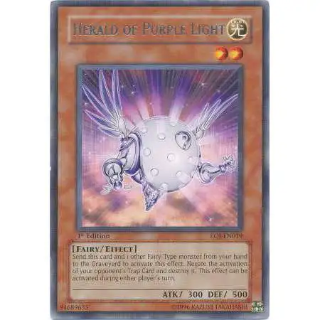 YuGiOh GX Trading Card Game Enemy of Justice Rare Herald of Purple Light EOJ-EN019