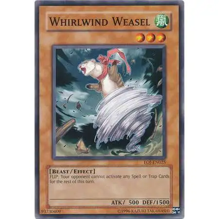 YuGiOh GX Trading Card Game Enemy of Justice Common Whirlwind Weasel EOJ-EN025