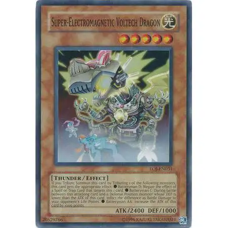 YuGiOh Trading Card Game Enemy of Justice Super Rare Super-Electromagnetic Voltech Dragon EOJ-EN031