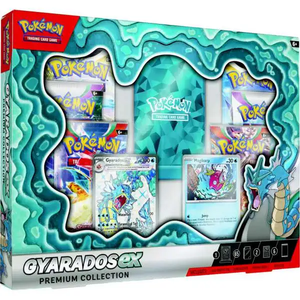 Pokemon Gyarados ex Exclusive Premium Collection [6 Booster Packs, 1 Ultra Rare Foil Card, 65 Card Sleeves & More]