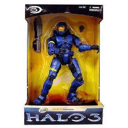 McFarlane Toys Halo 3 Deluxe Mark VI Spartan Soldier Exclusive Deluxe Action Figure [Blue, Damaged Package]