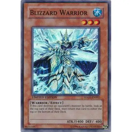YuGiOh Hidden Arsenal 1 Super Rare Blizzard Warrior HA01-EN002