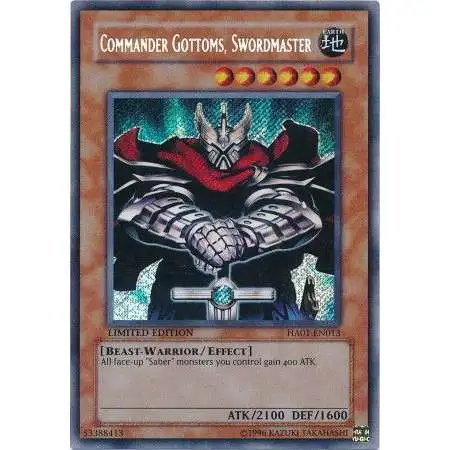 YuGiOh Hidden Arsenal 1 Secret Rare Commander Gottoms - Swordmaster HA01-EN013