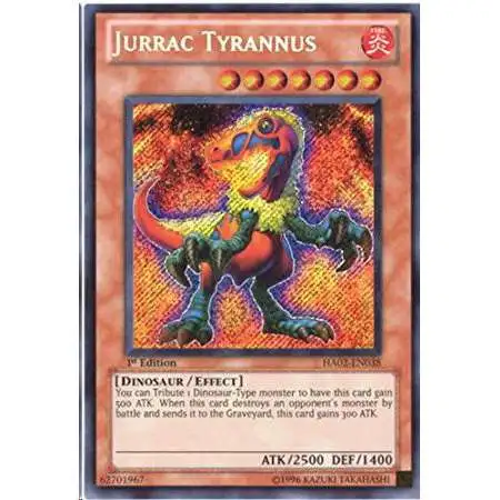 YuGiOh YuGiOh 5D's Hidden Arsenal 2 Secret Rare Jurrac Tyrannus HA02-EN038