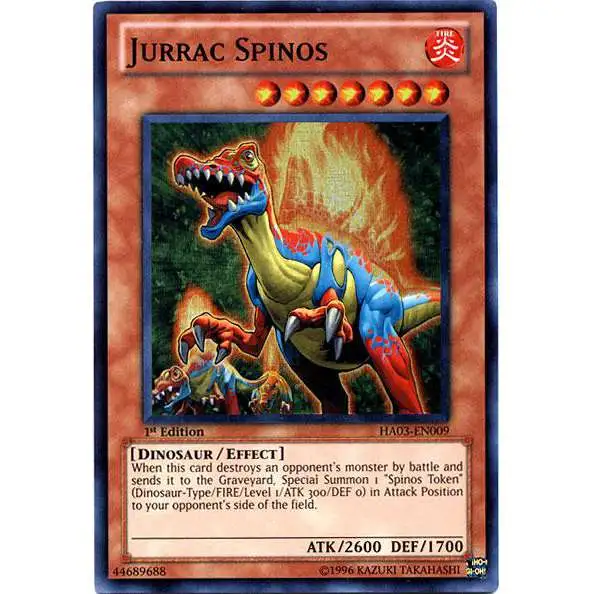 YuGiOh YuGiOh 5D's Hidden Arsenal 3 Super Rare Jurrac Spinos HA03-EN009