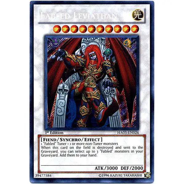 YuGiOh YuGiOh 5D's Hidden Arsenal 3 Secret Rare Fabled Leviathan HA03-EN026