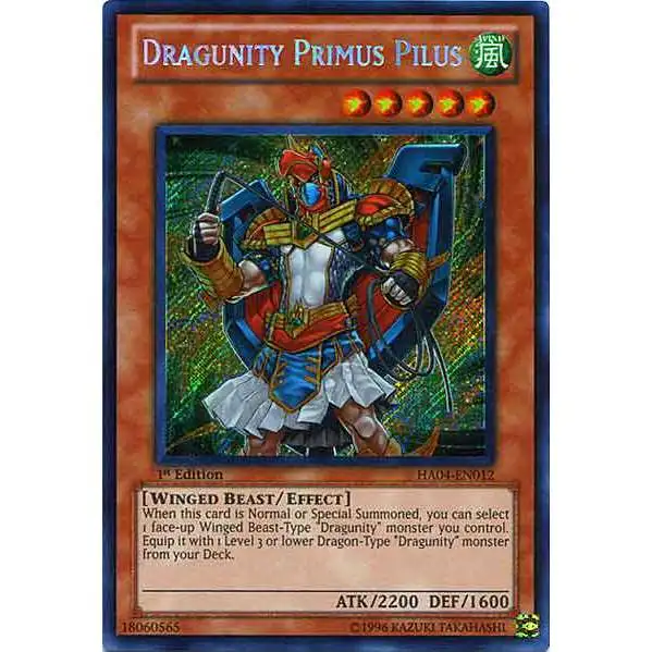 YuGiOh Hidden Arsenal 4: Trishula's Triumph Secret Rare Dragunity Primus Pilus HA04-EN012