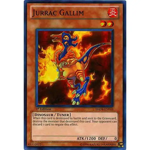 YuGiOh Hidden Arsenal 4: Trishula's Triumph Super Rare Jurrac Gallim HA04-EN016