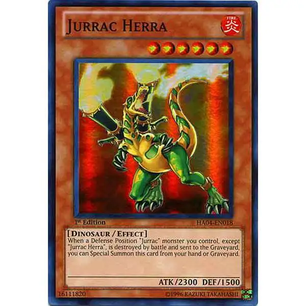 YuGiOh Hidden Arsenal 4: Trishula's Triumph Super Rare Jurrac Herra HA04-EN018