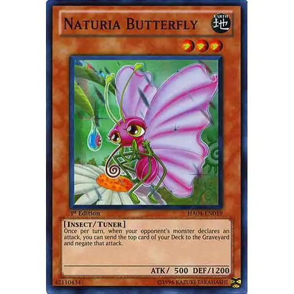 YuGiOh Hidden Arsenal 4: Trishula's Triumph Super Rare Naturia Butterfly HA04-EN019