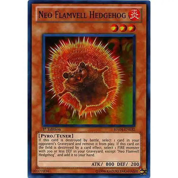 YuGiOh Hidden Arsenal 4: Trishula's Triumph Super Rare Neo Flamvell Hedgehog HA04-EN032