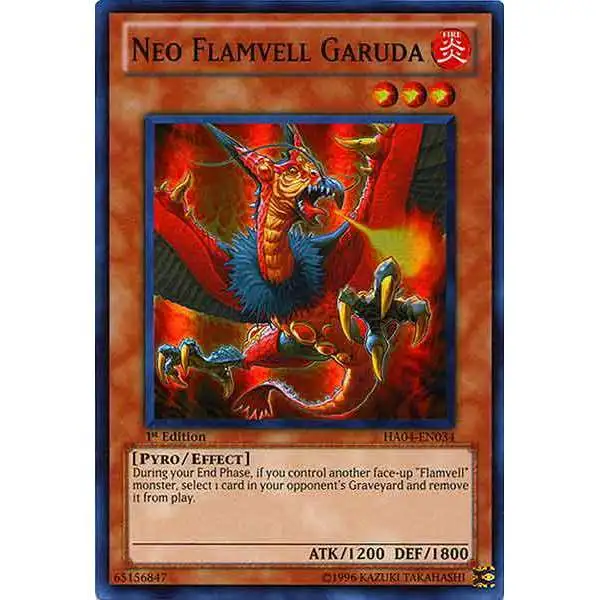 YuGiOh Hidden Arsenal 4: Trishula's Triumph Super Rare Neo Flamvell Garuda HA04-EN034