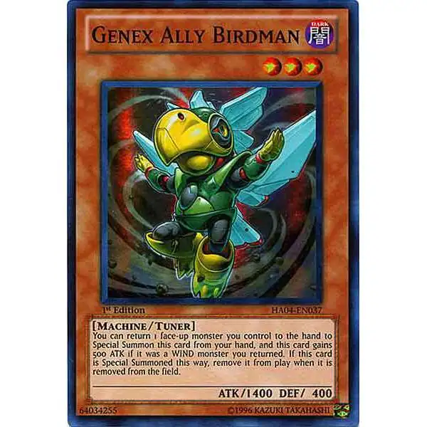 YuGiOh Hidden Arsenal 4: Trishula's Triumph Super Rare Genex Ally Birdman HA04-EN037