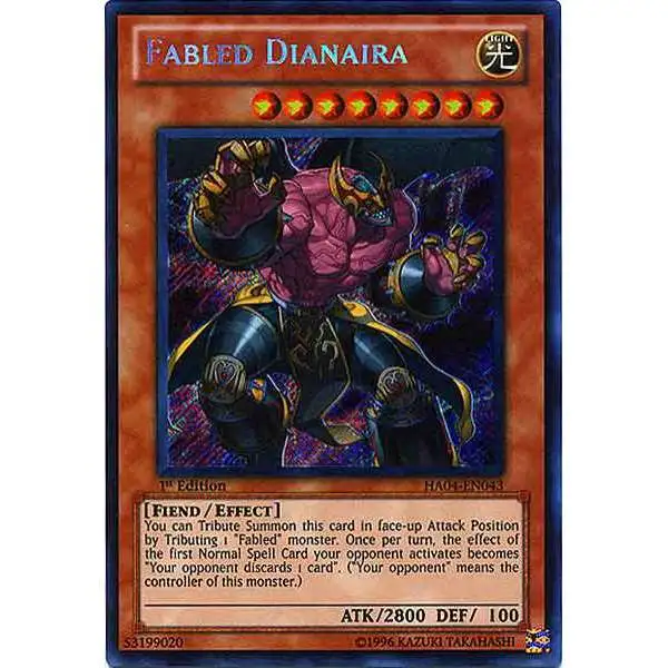 YuGiOh Hidden Arsenal 4: Trishula's Triumph Secret Rare Fabled Dianaira HA04-EN043