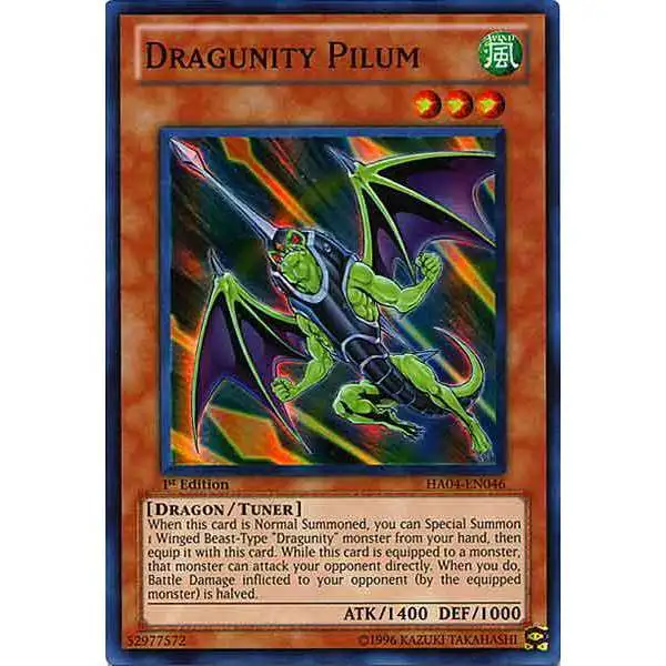 YuGiOh Hidden Arsenal 4: Trishula's Triumph Super Rare Dragunity Pilum HA04-EN046