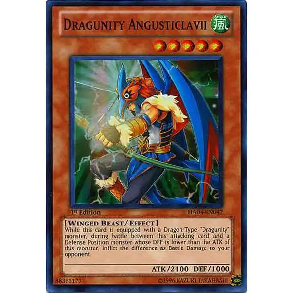 YuGiOh Hidden Arsenal 4: Trishula's Triumph Super Rare Dragunity Angusticlavii HA04-EN047