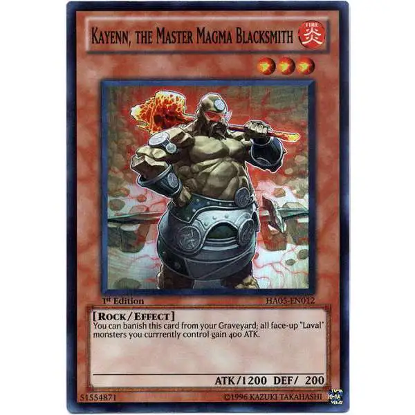 YuGiOh YuGiOh 5D's Hidden Arsenal 5: Steelswarm Invasion Super Rare Kayenn, the Master Magma Blacksmith HA05-EN012