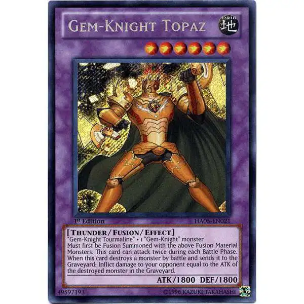 YuGiOh YuGiOh 5D's Hidden Arsenal 5: Steelswarm Invasion Secret Rare Gem-Knight Topaz HA05-EN021